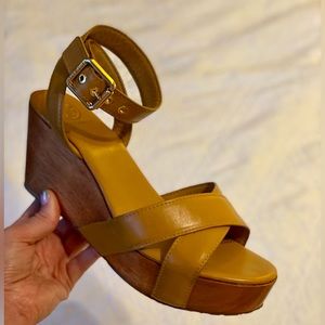 Tory Burch Platform Wooden Wedges